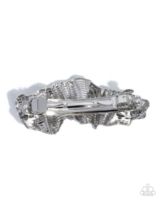 Serrated Sheen - Silver - Paparazzi Hair Clip
