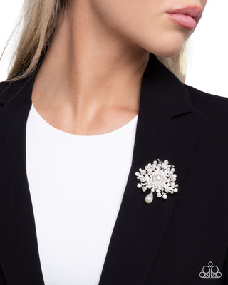 Perennial Polish - White - Paparazzi Brooch
