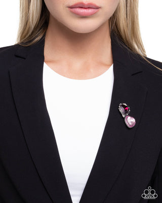 Endless Elevation - Pink - Heart Paparazzi Brooch