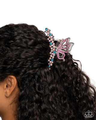 Admirable Administration - Pink - Rhinestone Butterfly Paparazzi Claw Clip