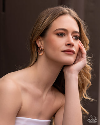 Sturdy Sheen - Rose Gold - Paparazzi Post Earrings