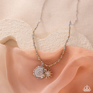 Sunshine Sojourn - White - Silver Paparazzi Necklace