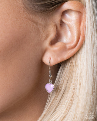 Unrequited Affection - Purple - Hearts Paparazzi Silver Necklace