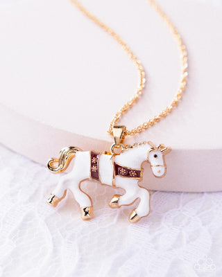 Sleigh Ride - Red - Gold Paparazzi Necklace