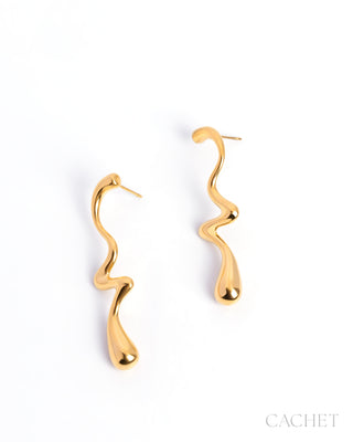 Ripple - 18K Gold-Plated - Post Earrings - CACHET by Paparazzi