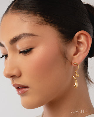 Ripple - 18K Gold-Plated - Post Earrings - CACHET by Paparazzi