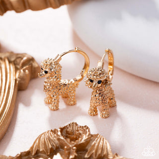 Prized Poodle - Gold - Paparazzi Hoop Earrings