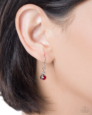 Heavenly Honor - Red - Silver Heart Paparazzi Necklace