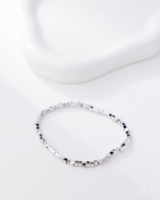 Glance - Rhodium-Plated Beaded Bracelet - CACHET by Paparazzi