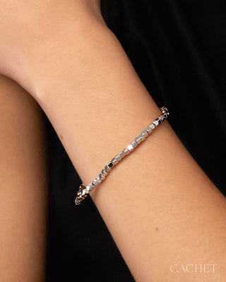 Glance - Rhodium-Plated Beaded Bracelet - CACHET by Paparazzi