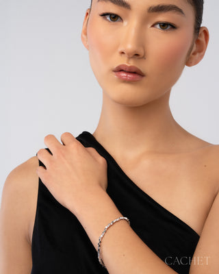 Glance - Rhodium-Plated Beaded Bracelet - CACHET by Paparazzi