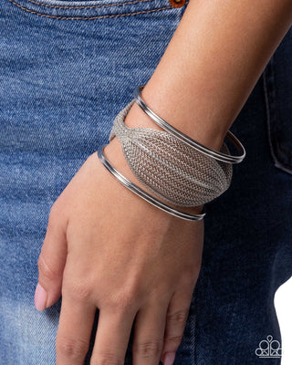 Maven Maverick - Silver - Paparazzi Cuff Bracelet