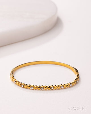 Soyeux - 18K Gold-Plated & Elevated Rhinestone Hinge Bracelet - CACHET by Paparazzi