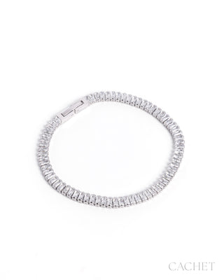 Clarity - Rhodium-Plated Cubic Zirconia 7" Bracelet - CACHET by Paparazzi