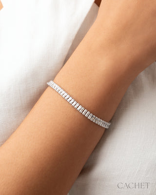 Clarity - Rhodium-Plated Cubic Zirconia 7" Bracelet - CACHET by Paparazzi