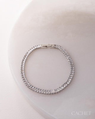 Clarity - Rhodium-Plated Cubic Zirconia 7" Bracelet - CACHET by Paparazzi