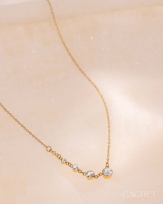 Dorelle - 18K Gold-Plated & Elevated Rhinestone Necklace - CACHET by Paparazzi