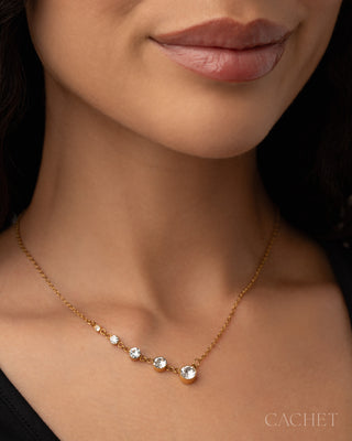 Dorelle - 18K Gold-Plated & Elevated Rhinestone Necklace - CACHET by Paparazzi