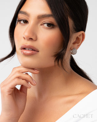 Scintillement - Rhodium-Plated & Elevated Rhinestone Hinge Hoop Earrings - CACHET by Paparazzi