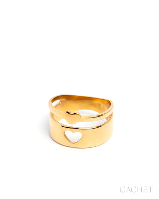 Âme Soeur - Size 8 - 18K Gold-Plated - Heart Cutout Ring - CACHET by Paparazzi