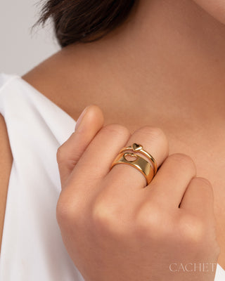 Âme Soeur - Size 8 - 18K Gold-Plated - Heart Cutout Ring - CACHET by Paparazzi