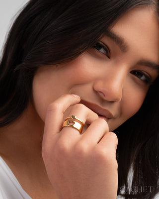 Âme Soeur - Size 8 - 18K Gold-Plated - Heart Cutout Ring - CACHET by Paparazzi