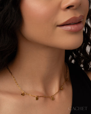 Décontracté - 18K Gold-Plated Disc Necklace - CACHET by Paparazzi