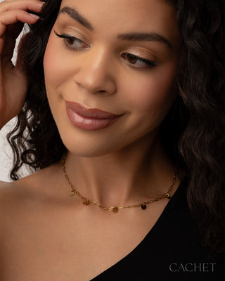 Décontracté - 18K Gold-Plated Disc Necklace - CACHET by Paparazzi