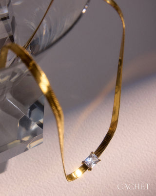 Intitulé - 18K Gold-Plated & Cubic Zirconia Necklace - CACHET by Paparazzi