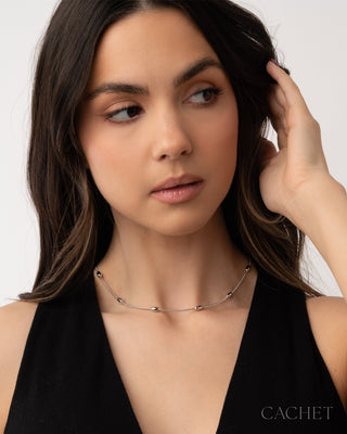 Exceptionnelle - Rhodium-Plated Beaded Necklace - CACHET by Paparazzi