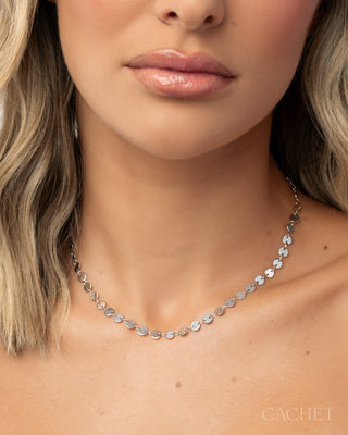Fête - Rhodium-Plated Disc Necklace - CACHET by Paparazzi