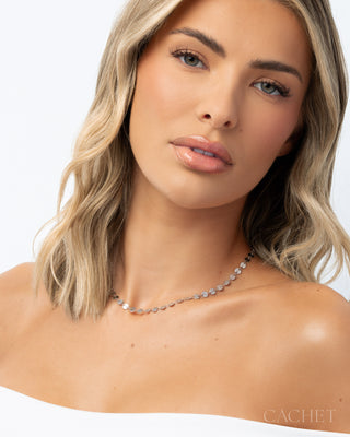 Fête - Rhodium-Plated Disc Necklace - CACHET by Paparazzi