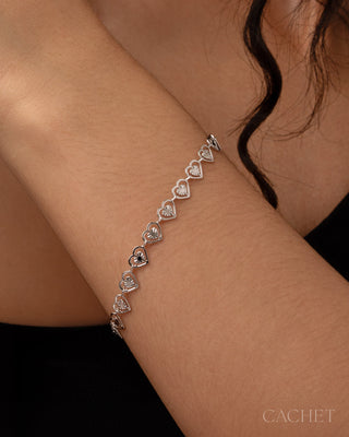 Hospitaliere - Rhodium-Plated Heart Bracelet - CACHET by Paparazzi