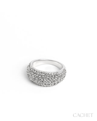 Étincelle - Size 7 - Rhodium-Plated Elevated Rhinestone Ring - CACHET by Paparazzi
