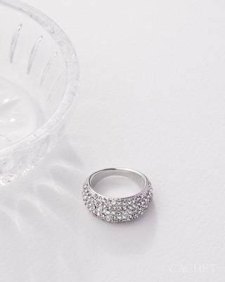 Étincelle - Size 7 - Rhodium-Plated Elevated Rhinestone Ring - CACHET by Paparazzi
