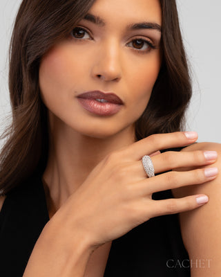 Étincelle - Size 7 - Rhodium-Plated Elevated Rhinestone Ring - CACHET by Paparazzi