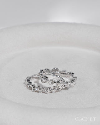 Captivante - Size 8 - Rhodium-Plated Rhinestone Ring Set - CACHET by Paparazzi