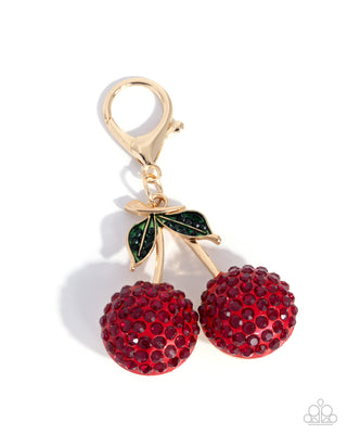 Complimentary Cherry - Red - Gold Paparazzi Bag Charm
