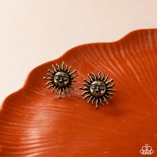 Sensational Sunrise - Brass - Paparazzi Post Earrings