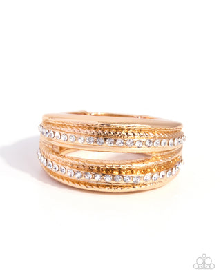 Dabbling in Dazzle gold layered rhinestone ring product photo