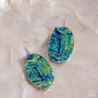 Artistic Avenue - Blue - Druzy Paparazzi Fishhook Earrings - February 2025 Gimme the Glitz Exclusive
