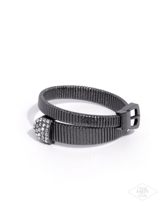 Belted Brilliance - Black - Black Diamond Exclusive - Paparazzi Bracelet