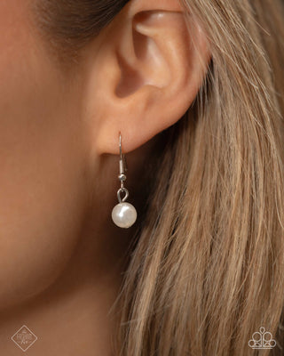 Cordially Chic - White Necklace - Fiercely 5th Avenue April 2025 - Paparazzi Accessories