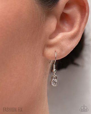 Free-Spirited Freeway - White Rhinestone Necklace - Sunset Sightings August 2025 - Paparazzi Accessories