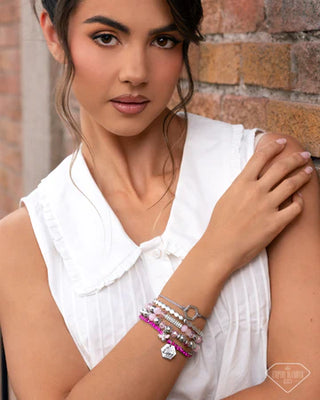 Happy As Can BEE - Pink Stretchy Bracelet Stack - Empire Diamond Exclusive