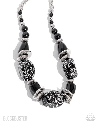 In Good Glazes - Black - Metallic Speckled Bead Paparazzi Short Necklace