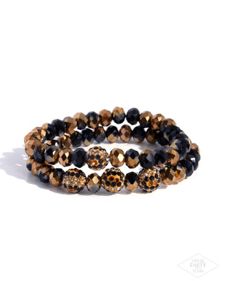 Speckled Sentiment - Brown - Pink Diamond Exclusive - Paparazzi Stretchy Bracelet