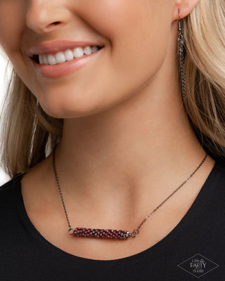 Timelessly Twinkling - Red - Paparazzi Short Necklace - Pink Diamond Exclusive