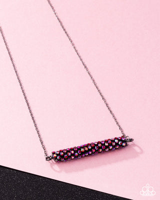 Timelessly Twinkling - Red - Paparazzi Short Necklace - Pink Diamond Exclusive