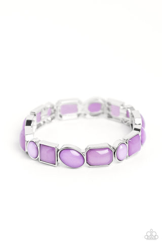 Giving Geometrics - Purple - Geometric Shape Paparazzi Stretchy Bracelet